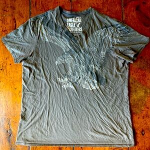 American Eagle Grey 100% Cotton T Shirt Vintage Fit Sz: L